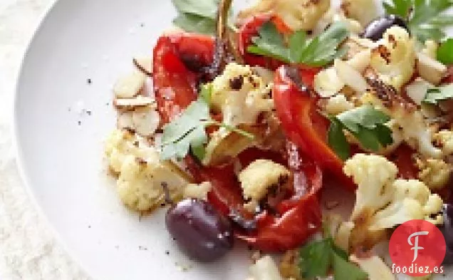 Pimientos Asados, Coliflor Y Almendras