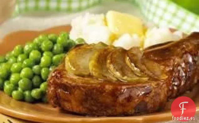 Chuletas De Cerdo Glaseadas con Manzana