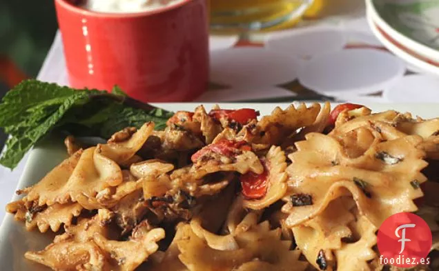 Pasta De Verduras Balsámicas Asadas Con Menta y Yogur