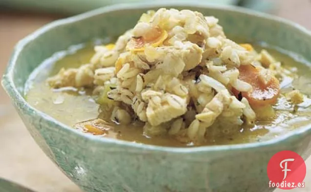 Sopa Gruesa de Pollo y Cebada