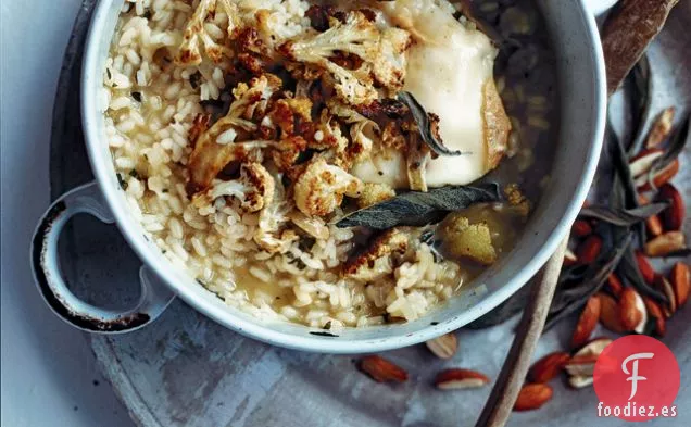 Risotto De Coliflor Asada, Salvia Y Almendras