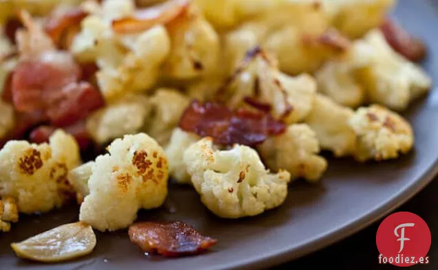 Receta De Coliflor Asada Con Tocino Y Ajo