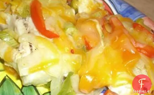 Pollo con Pimientos Rojos Asados