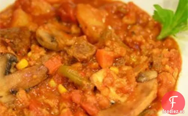 Sopa Fresca de Verduras, Carne de Res y Cebada de Cocción Lenta