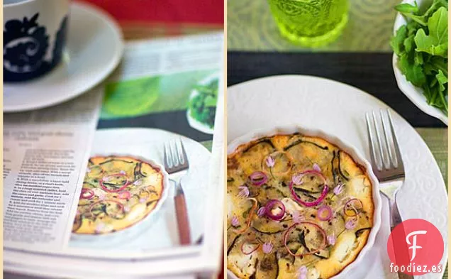 Calabacín, Maíz Y Queso De Cabra Clafoutis