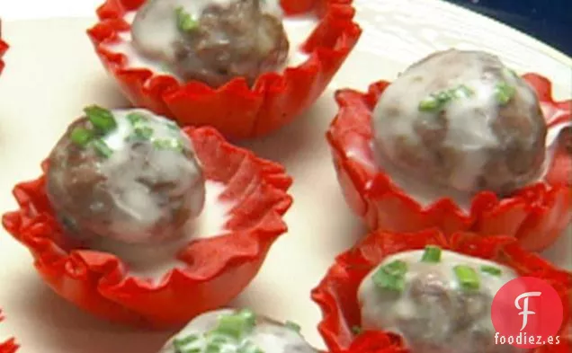 Albóndigas de Curry de Venado en Tazas Filo de Tomate Secado al Sol