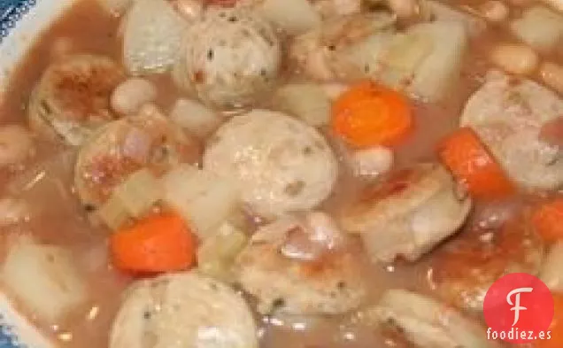 Sopa de Salchichas y Frijoles Blancos