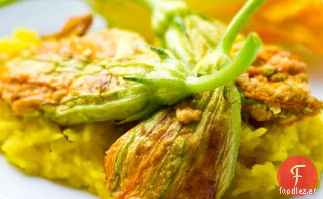 Flores de Calabaza Rellenas Con Arroz Azafrán Dulce