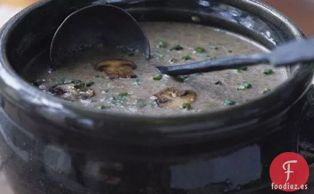 Sopa Cremosa de Champiñones con Estragón