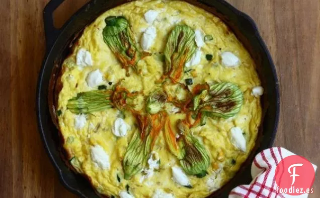 Frittata de Queso de Cabra con Flor de Calabaza