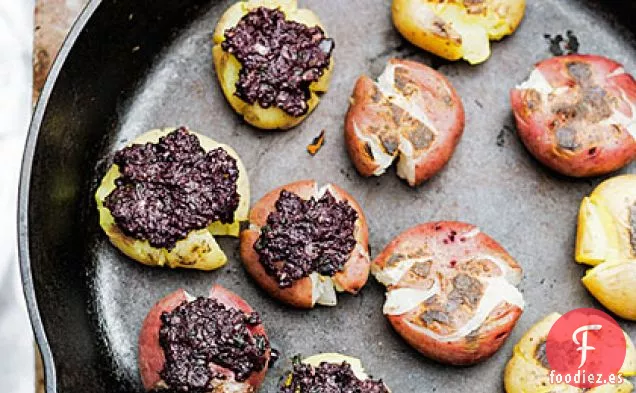 Patatas Aplastadas con Pesto de Oliva