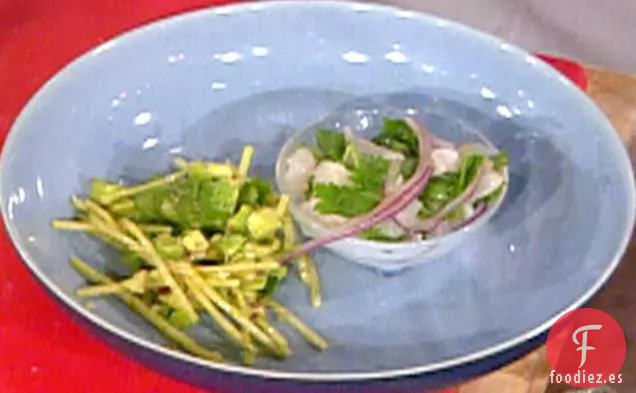 Ceviche de Mero con Jícama y Ensalada de Aguacate
