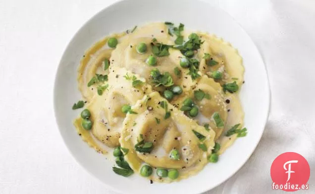 Ravioles Alfredo Con Guisantes