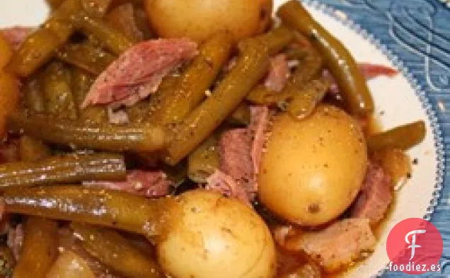 Judías Verdes, Jamón y Patatas de Cocción Lenta