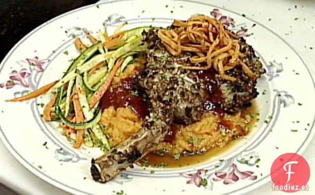 Chuletas de Cerdo De Doble Corte Con Costra de Nuez