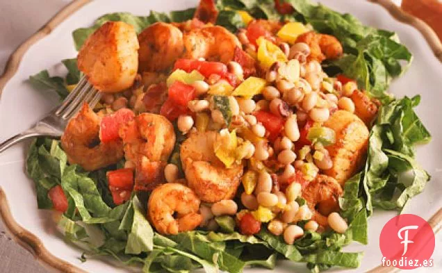 Ensalada de Guisantes y Mariscos de Ojos Negros
