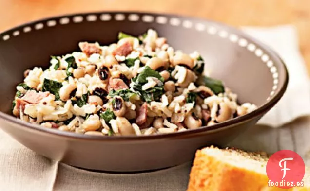 Hoppin ' John con Hojas de Mostaza