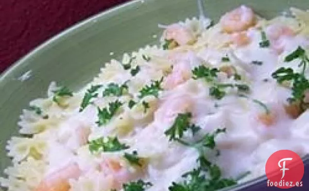 Fettucine Alfredo de Scim con Camarones