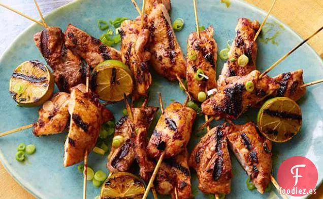 Brochetas de Pollo Yucatán a la Parrilla