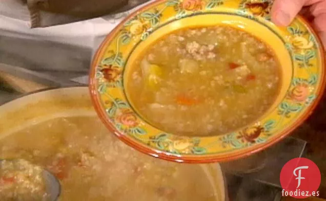 Minestrone con Arroz y Frijoles: Minestrone di Riso e Fagioli