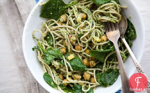 Pasta De Limón + Garbanzos En Conserva Con Pesto De Perejil