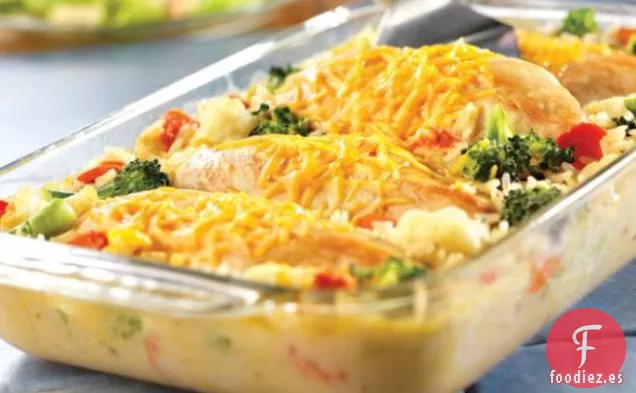 Cazuela de Pollo y Arroz con Queso