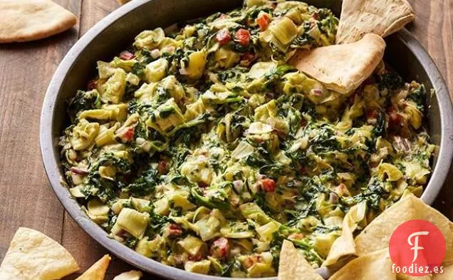Salsa de Espinacas de Alcachofa con Pimientos Rojos Asados
