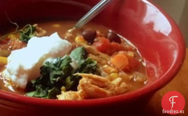 Sopa de Tacos de Pollo de Cocción Lenta Más Saludable