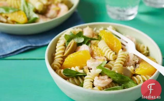Fusilli con Camarones, Naranja y Rúcula (Verano)