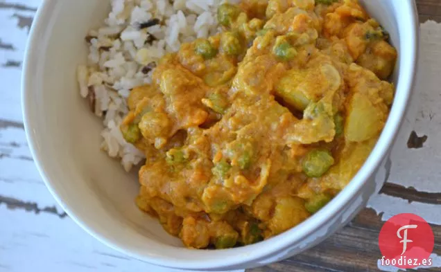 Curry de Coco de Patata, Ñame y Garbanzo