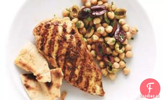 Pollo Especiado A La Parrilla Con Garbanzos