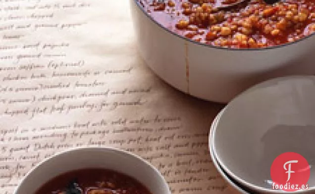 Sopa De Garbanzo, Tomate Y Espelta