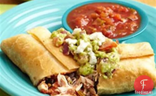 Chimichangas de Pollo con Guacamole Grueso