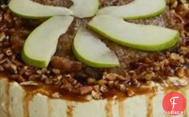 Sabroso Pastel de Queso Azul con Compota de Pera de Cereza y Glaseado Balsámico de Cereza