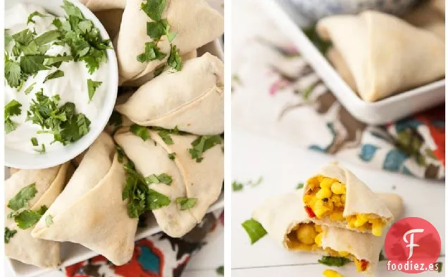 Samosas Horneadas De Maíz Y Garbanzos Con Especias