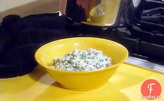 Guisantes y Queso Ricotta Aplastados