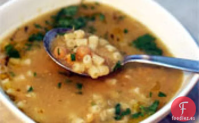 Cena de esta noche: Sopa de Garbanzos y Pasta