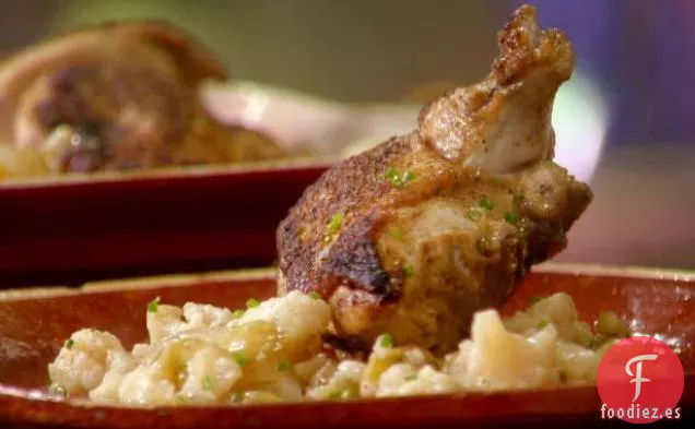 Pollo al Cilantro con Coliflor Martillada