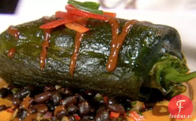 Relleno de Chile Asado al Horno con Salsa Asado de Chipotle