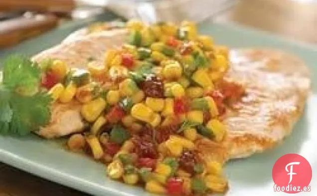 Chuletas de Pavo de Fresa y Chile Rojo Asado