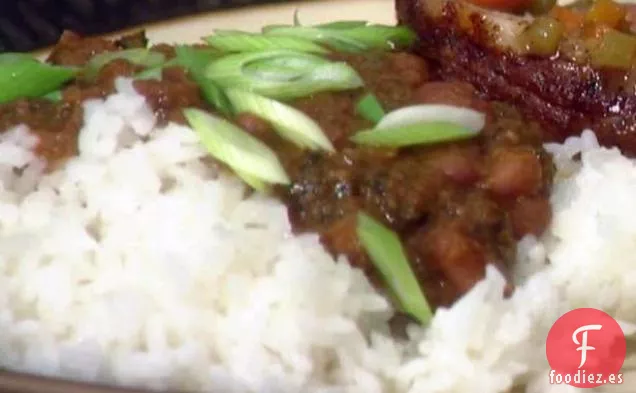 Frijoles Rojos y Arroz Vegetarianos Picantes