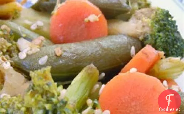 Verduras de Sésamo Asiático al Vapor