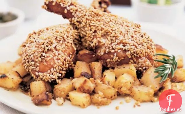 Muslos de Sésamo con Hachís Crujiente al Horno