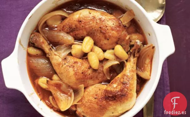 Pollo Estofado Ahumado y Ñoquis