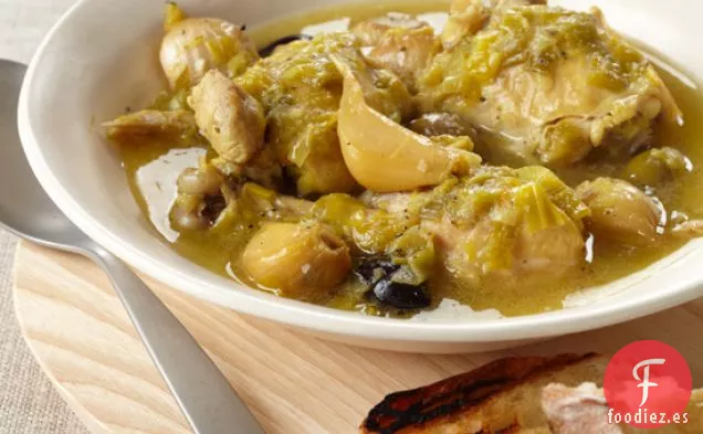 Pollo de Cocción Lenta con 40 Dientes de Ajo