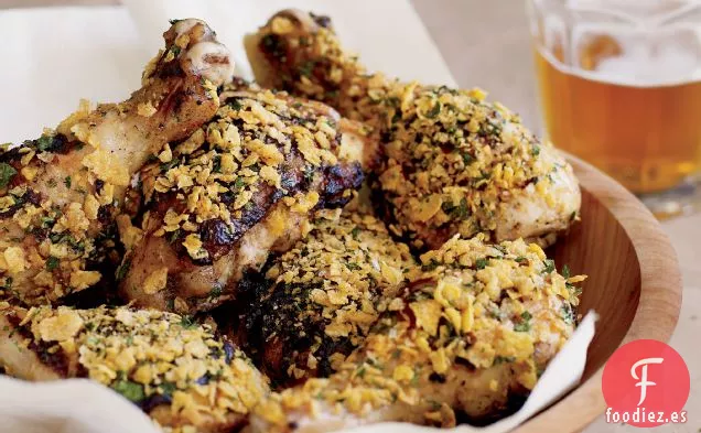 Pollo con Suero de Mantequilla con Copos de Maíz Crujientes