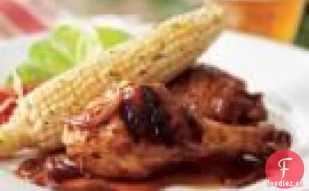 Pollo a la brasa con Cerveza