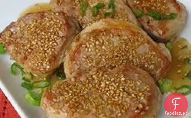 Medallones de Cerdo con Sake de Sésamo
