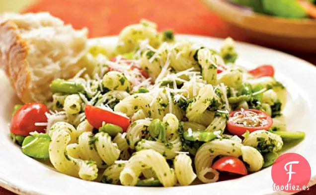 Habas con Pesto y Cavatappi