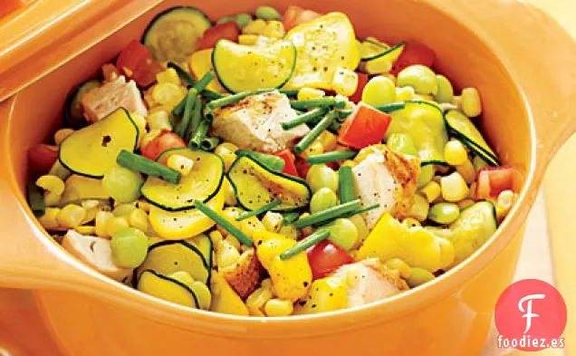 Estofado de Verduras de Verano y Pollo